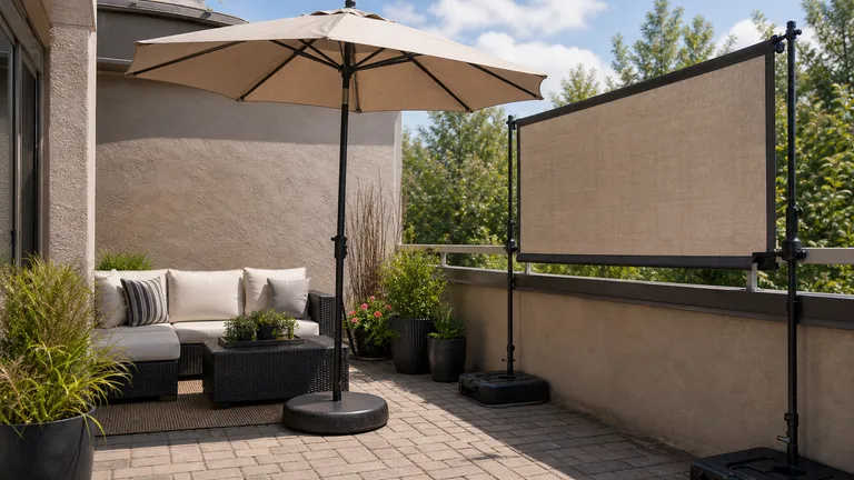 Freestanding and clamp-based no-drill patio shade options.