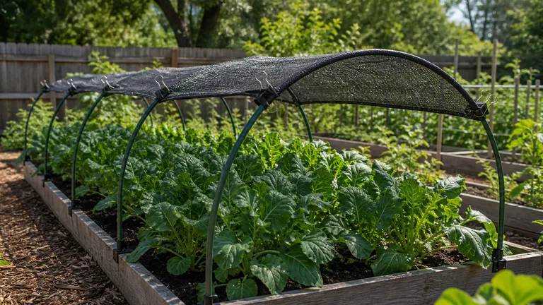 garden plants with overhead support where cloth should clear foliage